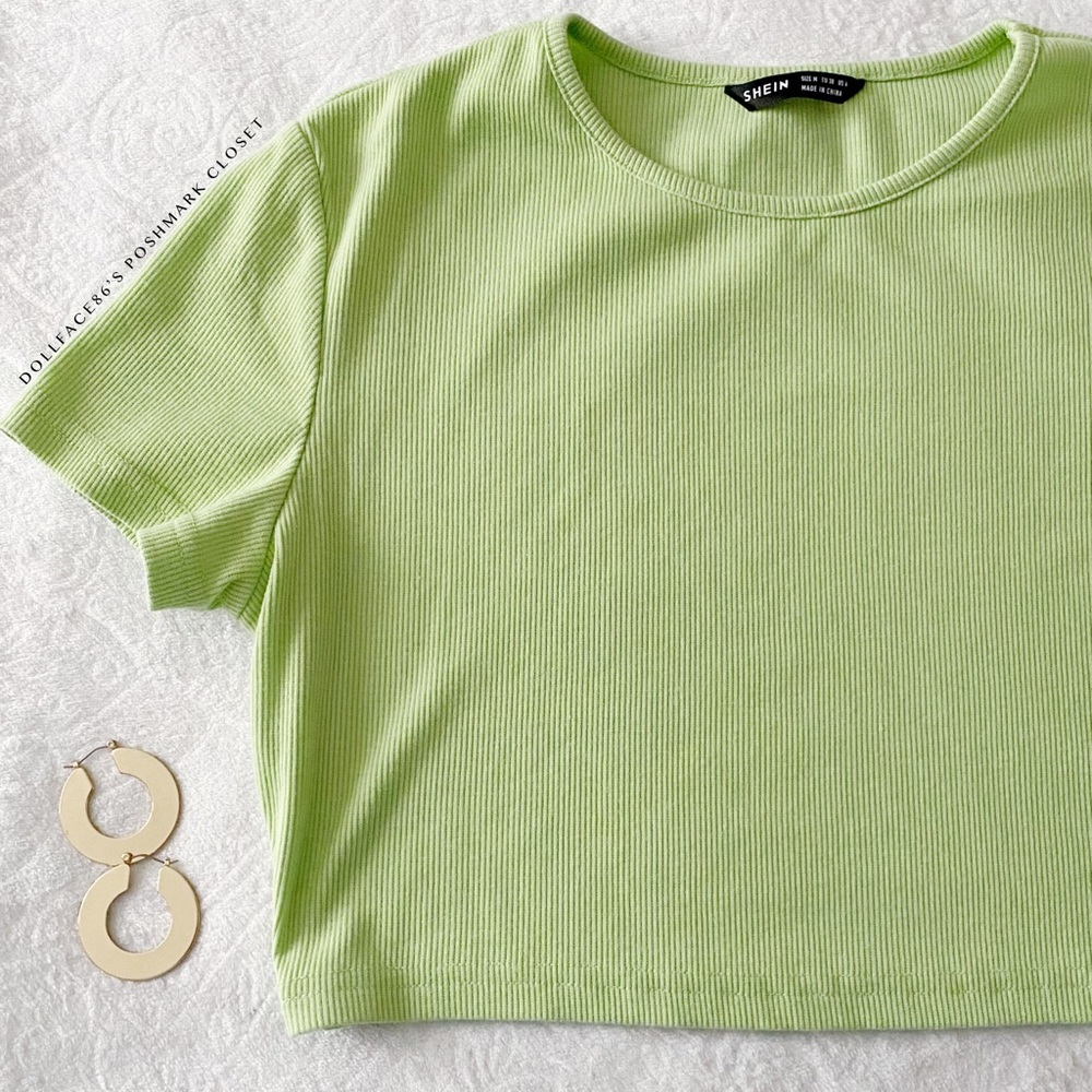 Bright Green Cropped Short Sleeve Tee